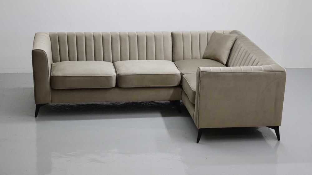 TŁL Narożnik nowoczesny design ciemny beż VELLUTO 3 MIKA kanapa sofa