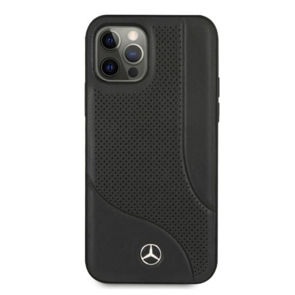 Etui skórzane Mercedes-Benz iPhone 12 Pro Max 6,7" czarne