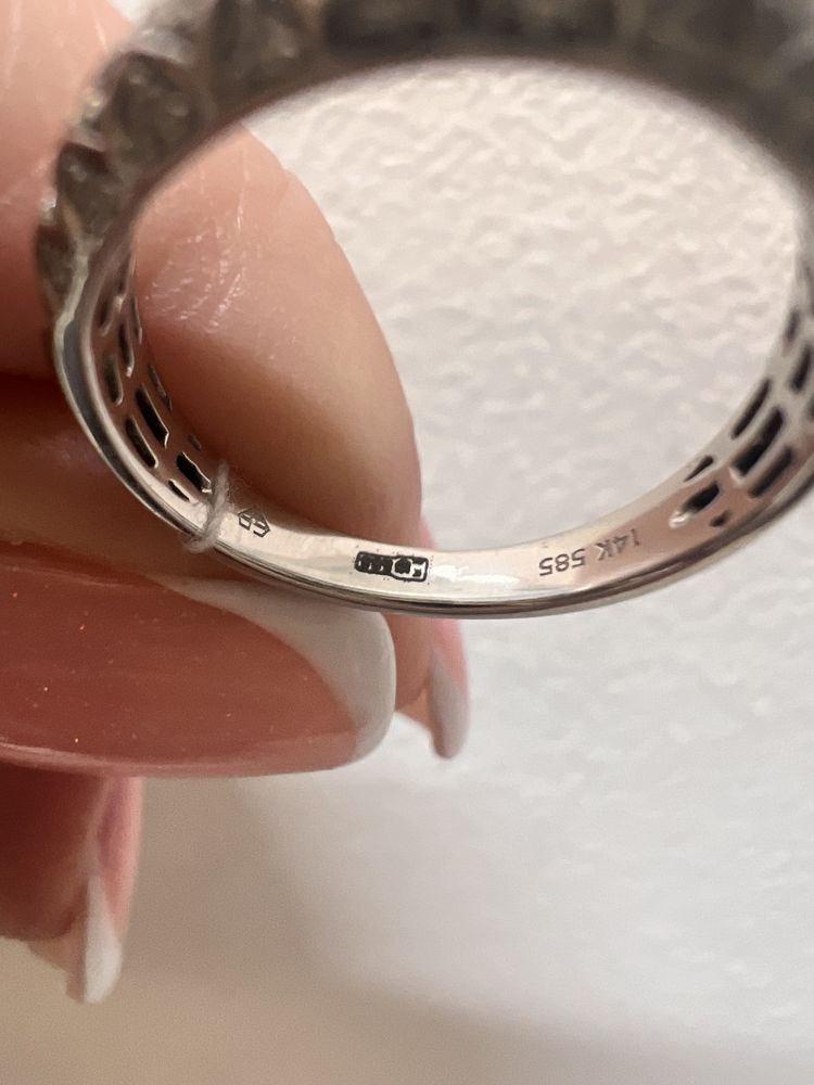 Оригинальное золотое кольцо с бриллиантами 0,41ct белое золото 585 пр