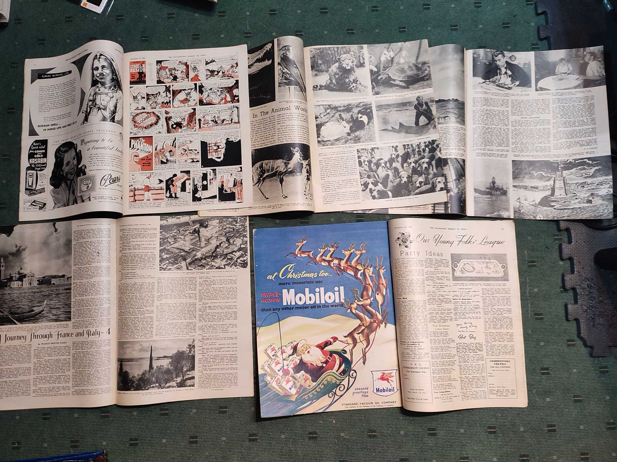 5 Revistas The Illustrated Weekly of India  - Anos 50