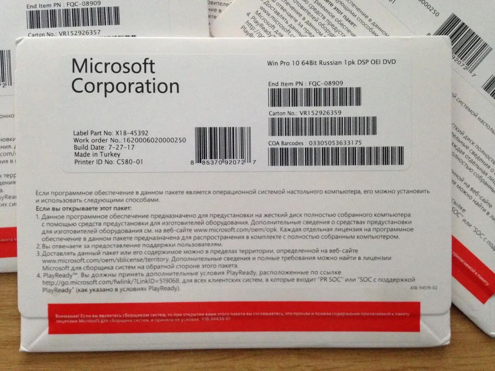 Microsoft Windows 10 Professional 64-Bit DVD OEM 1pk