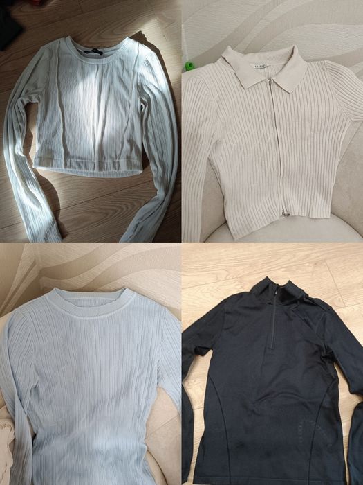 Лонгсліви бежевий, білий, чорний