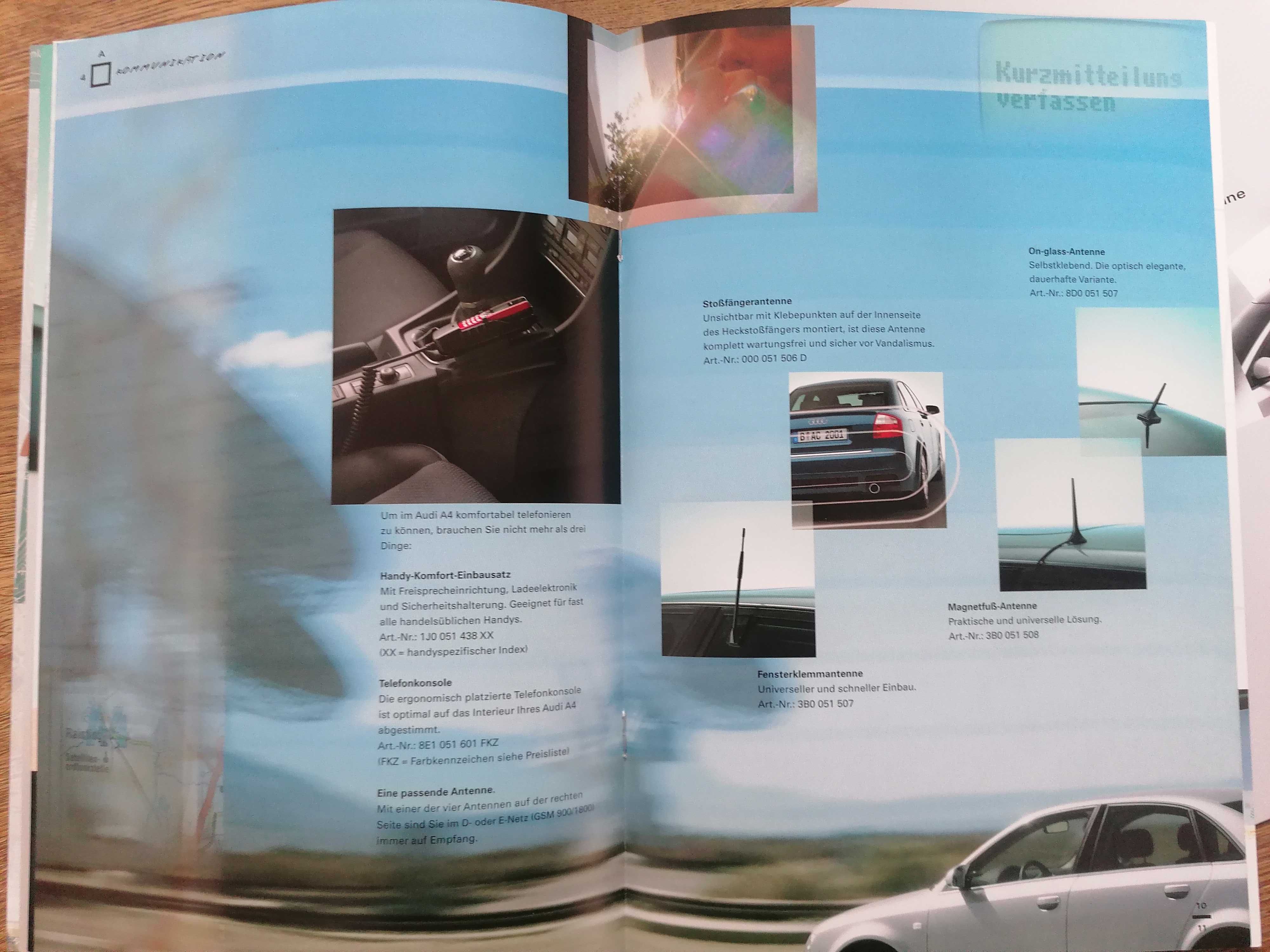 Prospekt Audi A4 B6 Sedan wyposażenie dodatkowe.