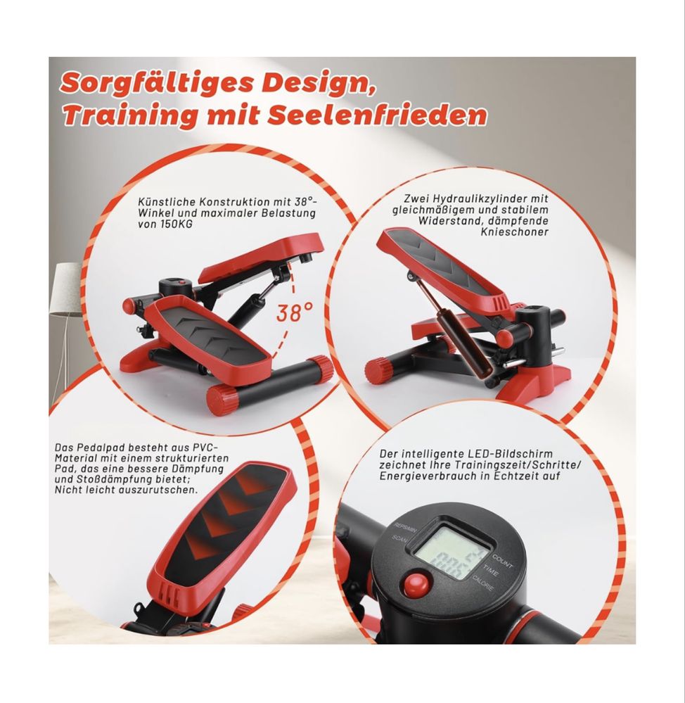 Mini Stepper z linkami do ćwiczeń