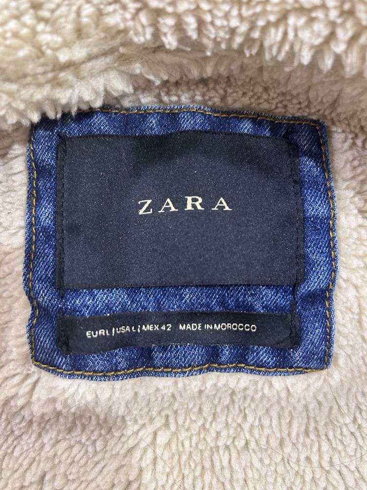 Продам джинсовую куртку шерпа, мех, Zara man