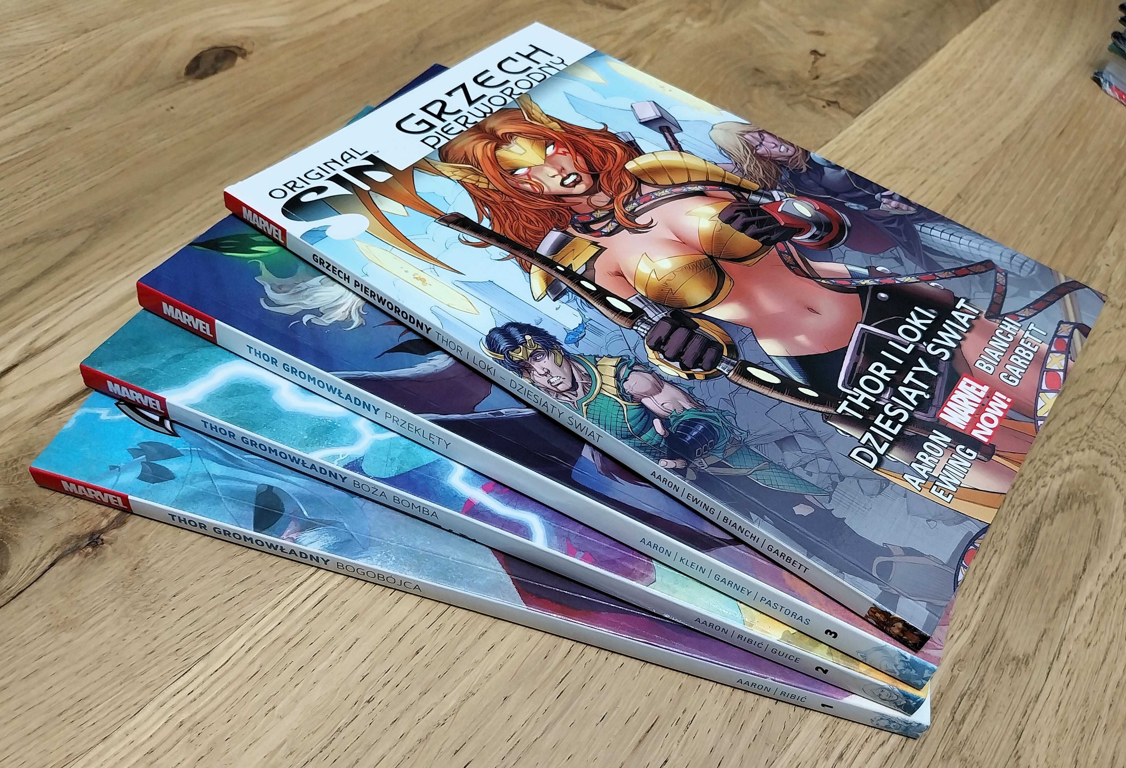 Thor Gromowładny Tom 1 + 2 + 3 + Grzech pierworodny (4x komiks Marvel)