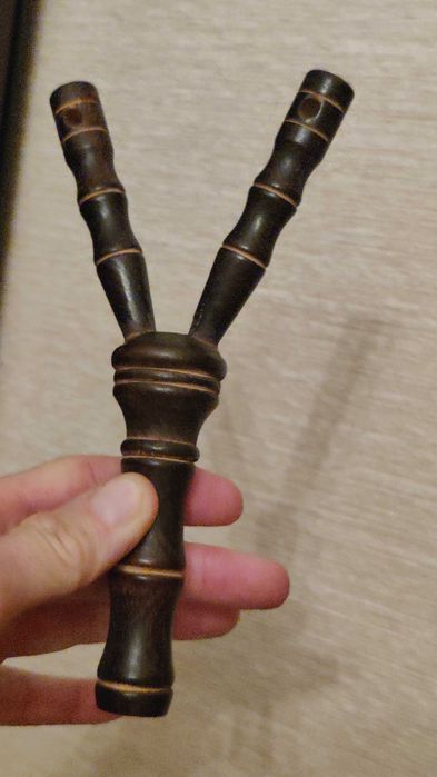 Резная супер Рогатка Деревянная 20 см Без Резинок Супер Состояние