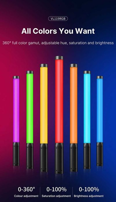 Lampa miecz świetlny Ulanzi VL119 lampa fotograficzna