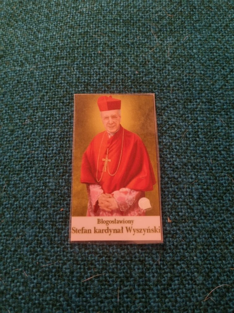 Obrazek z relikwią Bł.Stefan Kardynał Wyszyński.