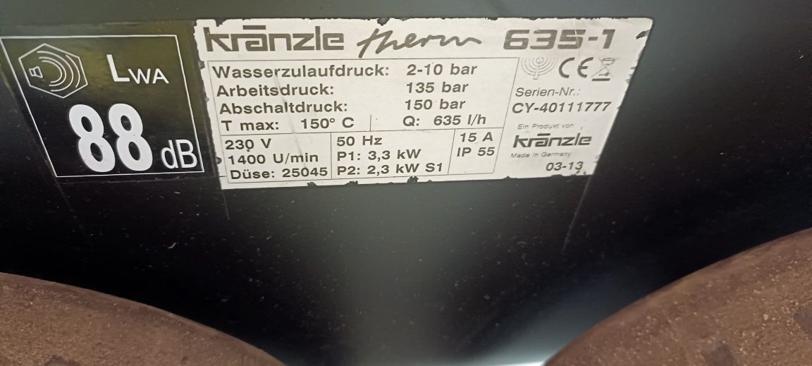 Myjka ciśnieniowa Kranzle Therm 635-1  230V !