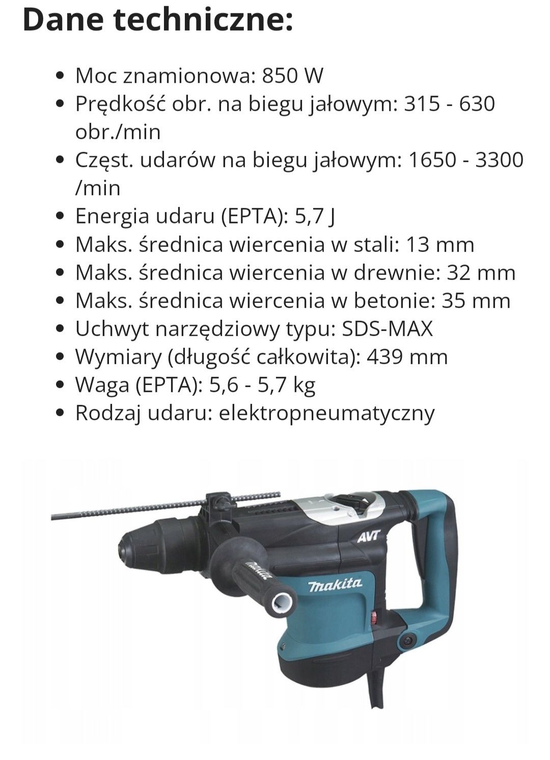 Młot udarowy Makita HR3541FC