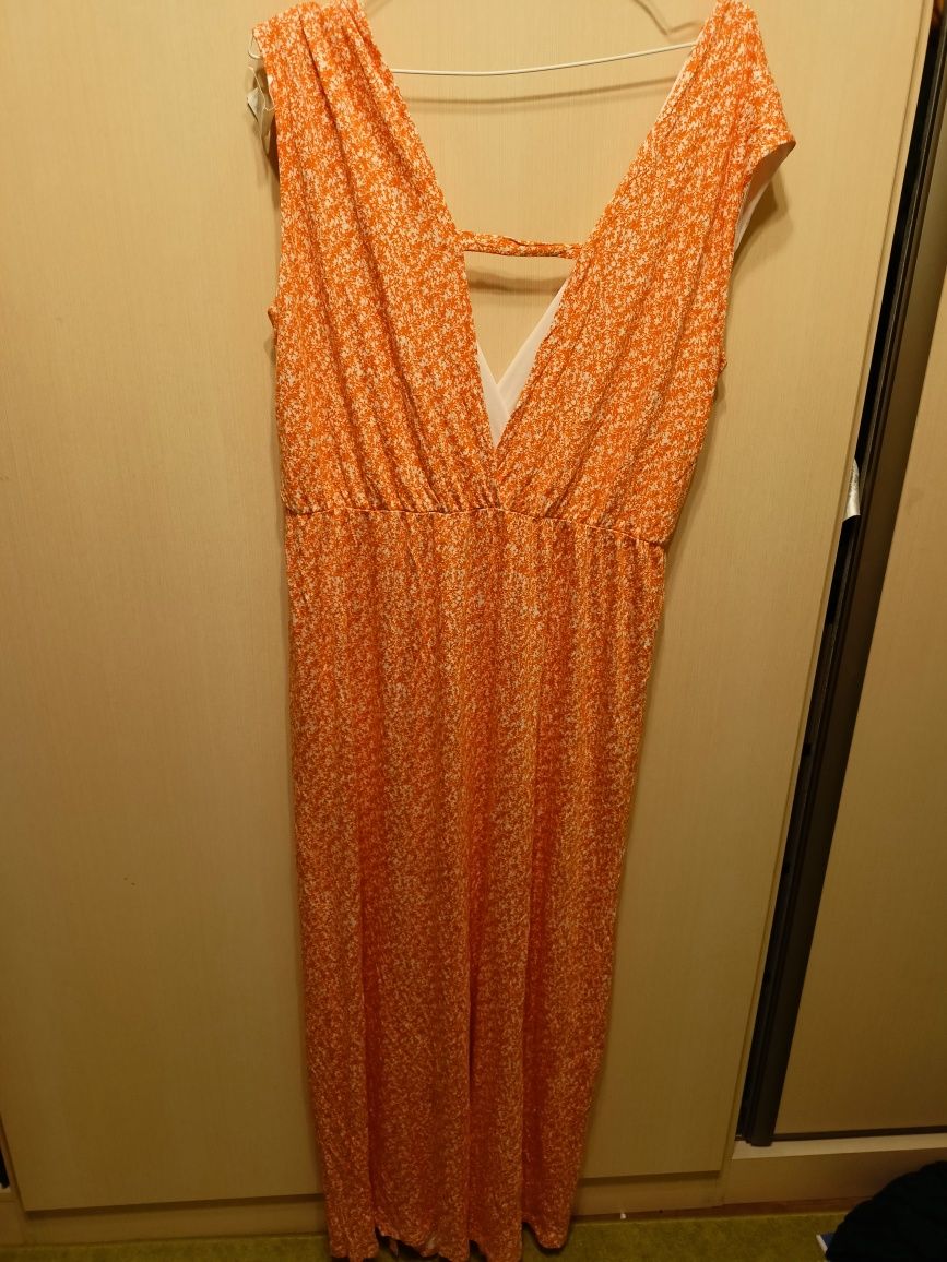 Bawełniana sukienka długa maxi rozporek h&M L 40 NOWA