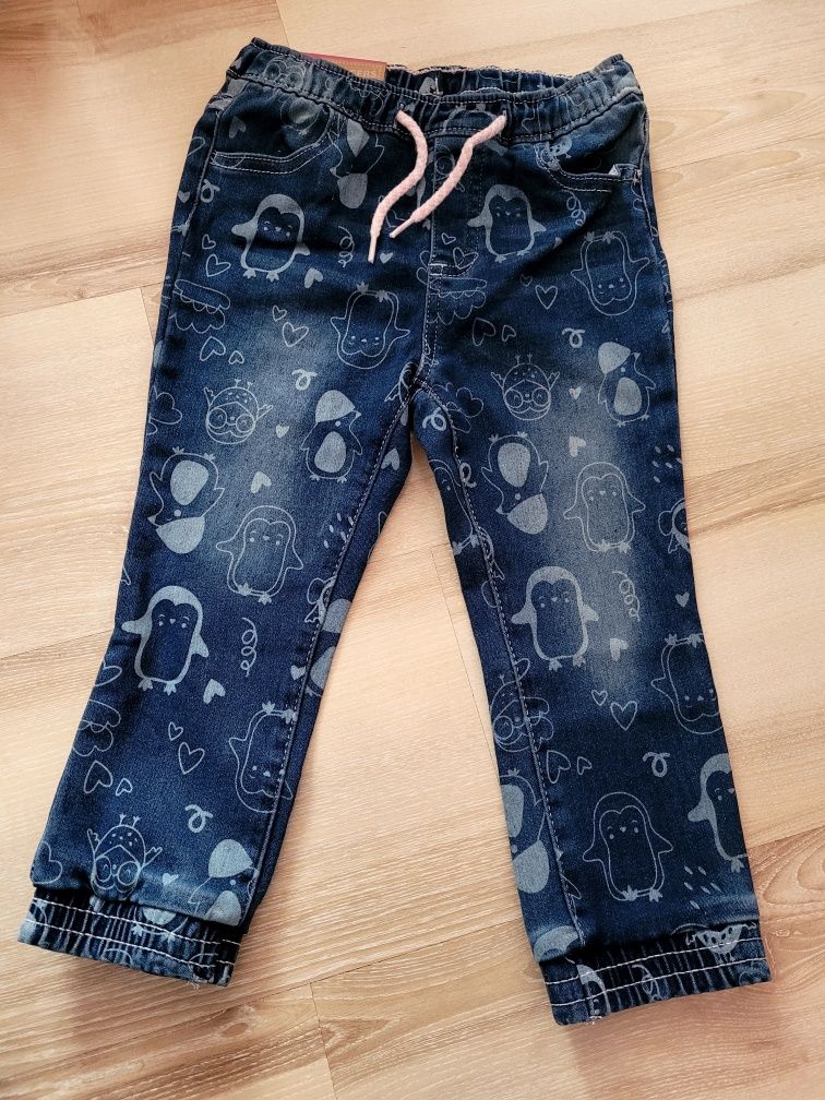 Nowe spodnie jeansy Joggers r 98