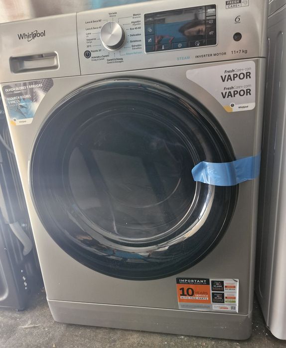 Máquina de lavar  e secar roupa whirlpool 11kg/7kgcinza