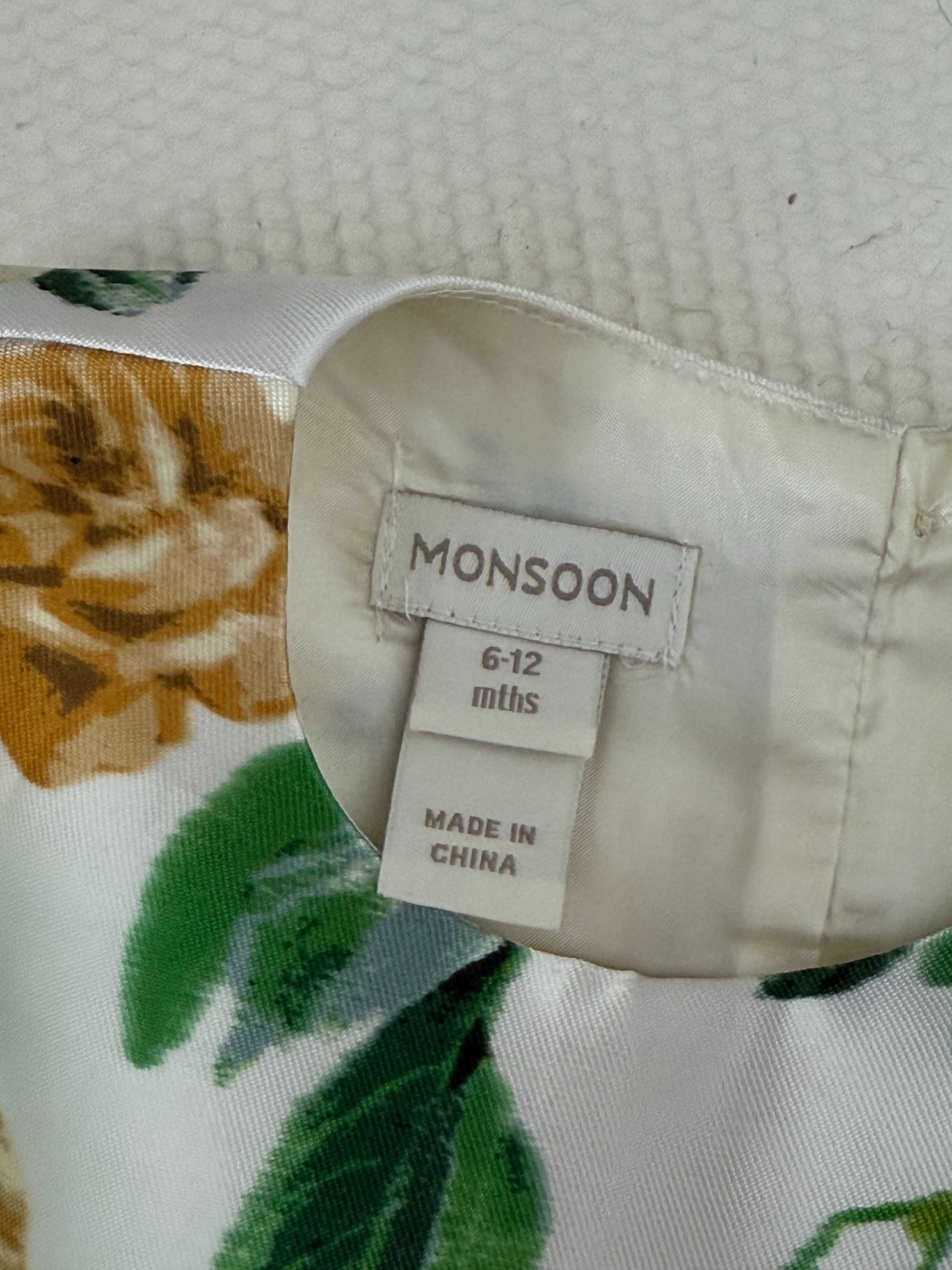 Sukienka na ramiączkach dla dziewczynki w kwiaty kremowa 68/74 Monsoon