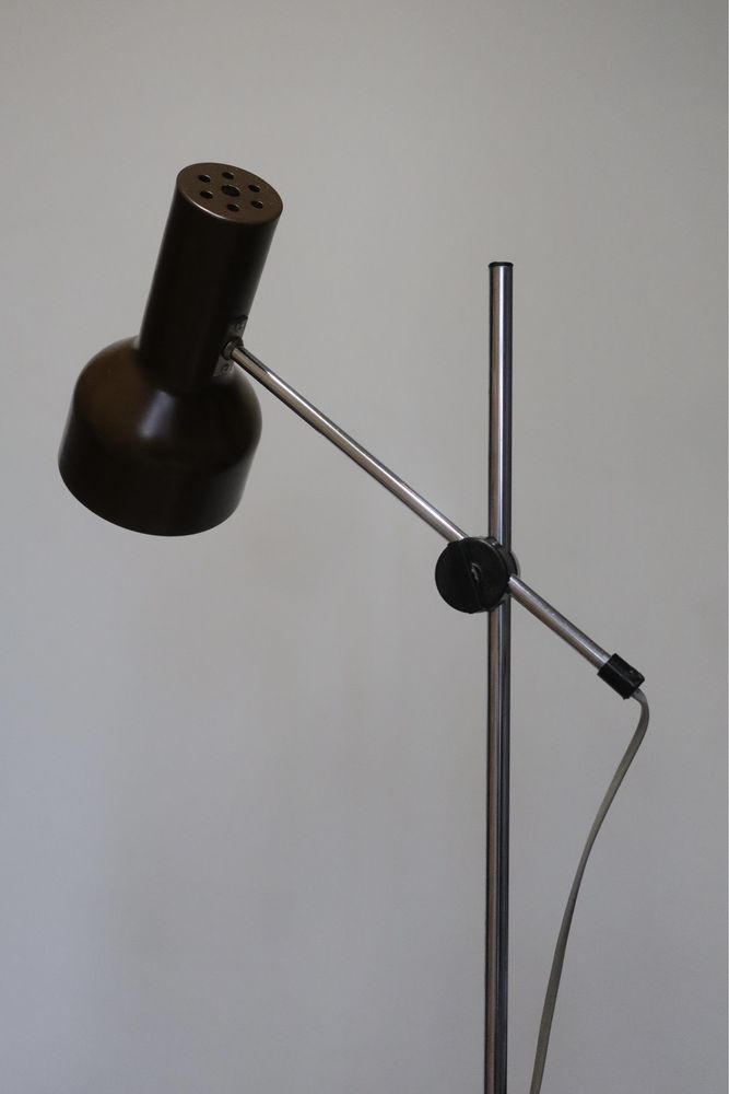 Brązowa szwedzka lampa podłogowa vintage 1960 modern stojąca