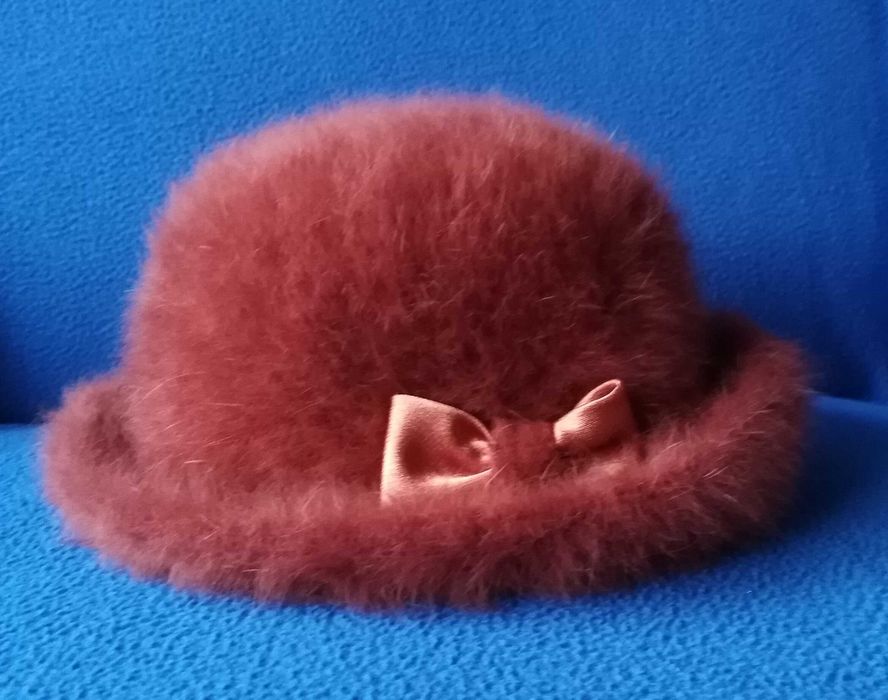 rudy/karmelowy  Kapelusz/bucket ANGORA j.nowy made in Poland r.55
