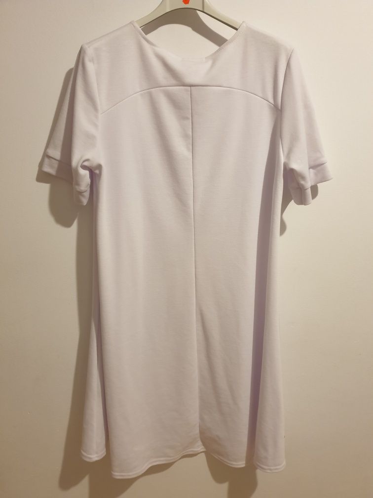 42 makadamia NOWA biała sukienka dresowa