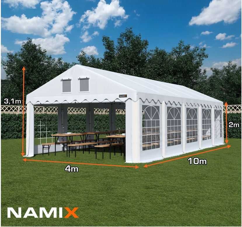 Namiot COMFORT 4x10 imprezowy handlowy altana PVC 560g/m2