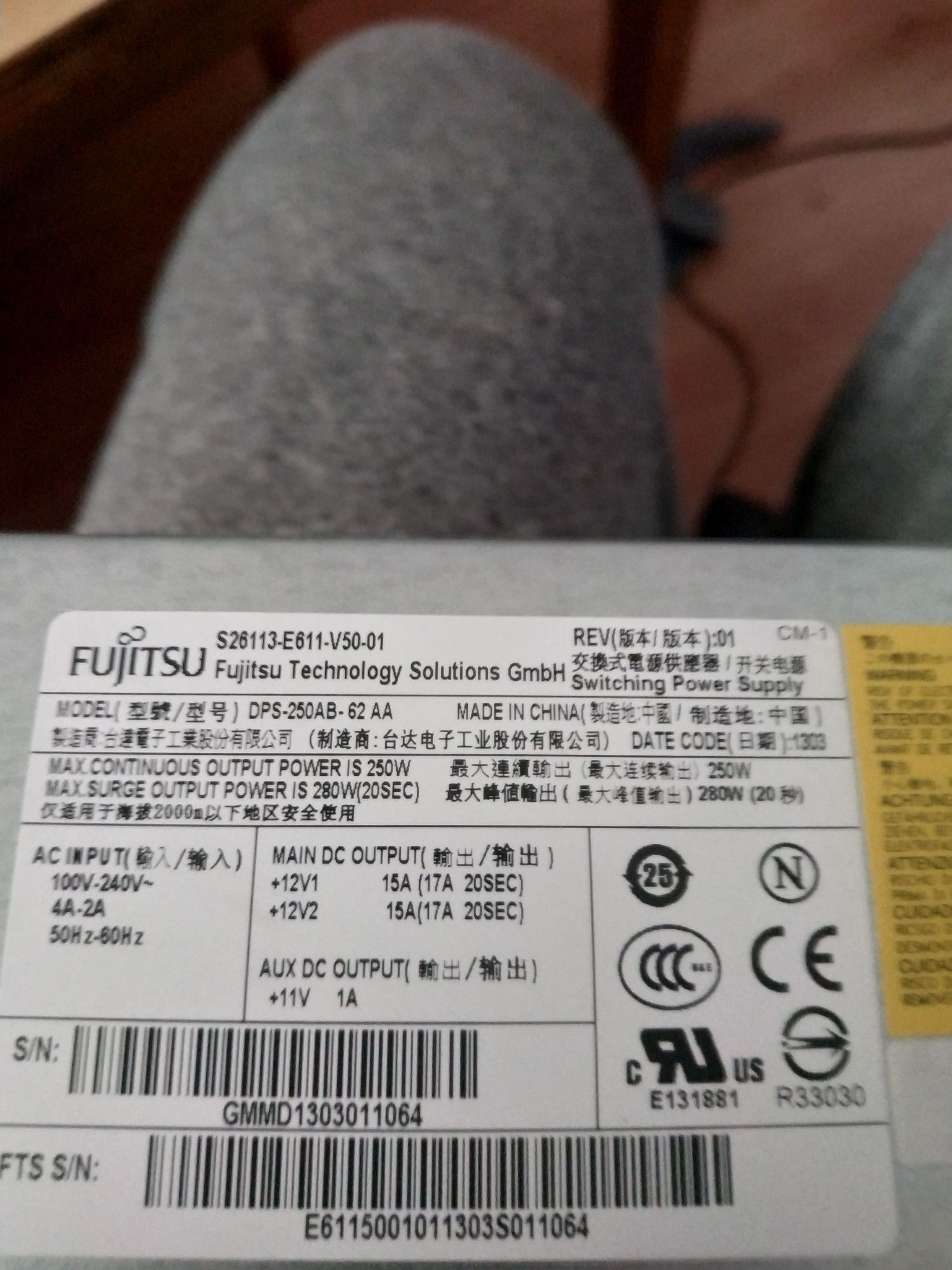 płyta główna fujitsu s1155 i5 2500, zasilacz 280W
