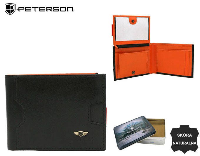 niewielki, skórzany portfel męski z systemem rfid - peterson