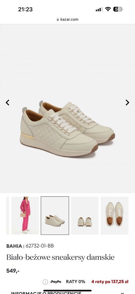 Stylowe sneakersy Kazar Bahia – rozmiar 41, okazja!