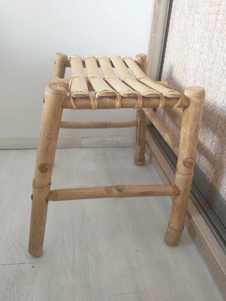 bambusowy stołek w stylu Boho siedzisko