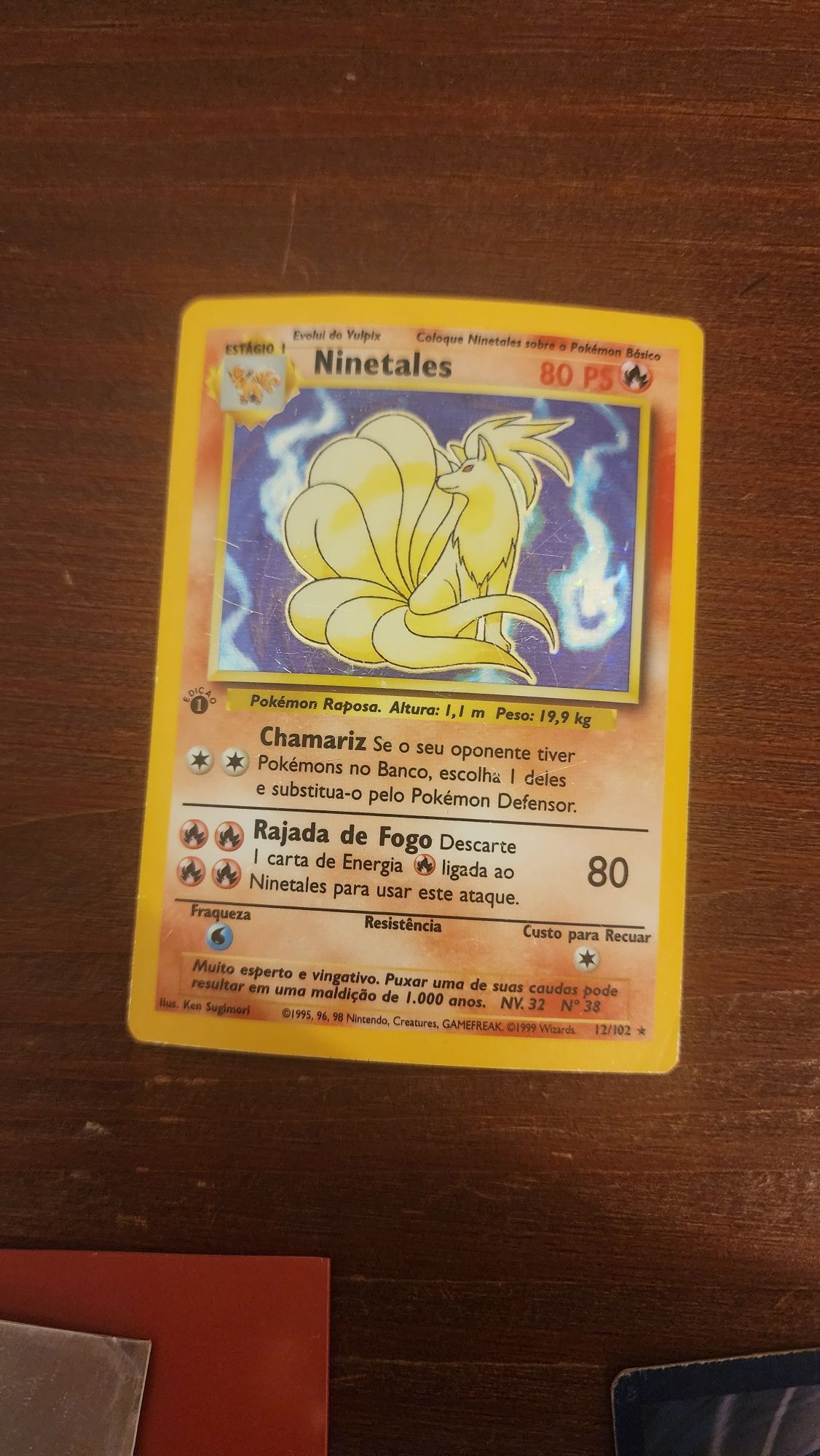 Carta pokemon ninetales 1 edicao
