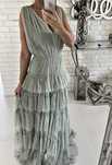 Sukienka maxi tiulowa falbany 42 44 wesel ślub Zalando asos