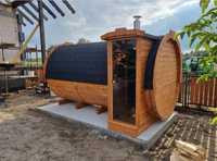 Sauna ogrodowa okrągła z bocznym wejściem