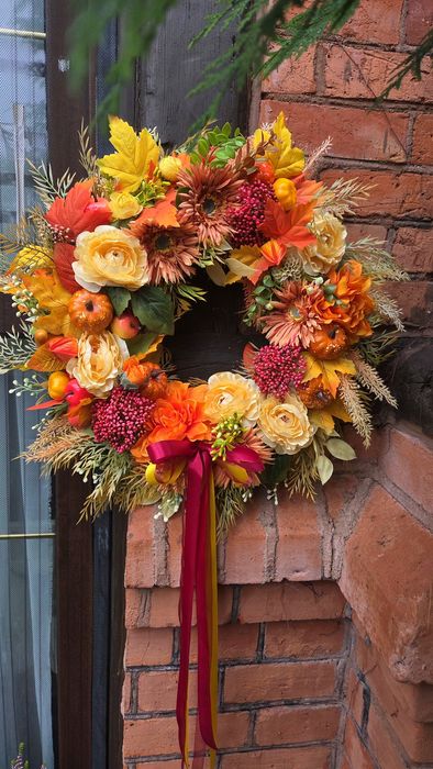 Jesienny wieniec na drzwi
