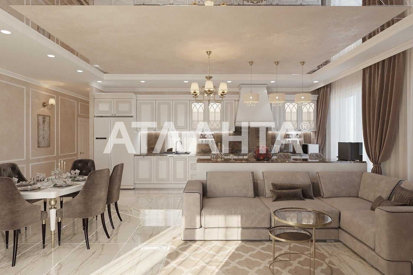 3-комнат + кухня-гостиная +терраса 70м2 ЖК Милос 7ст Фонтан Приморский