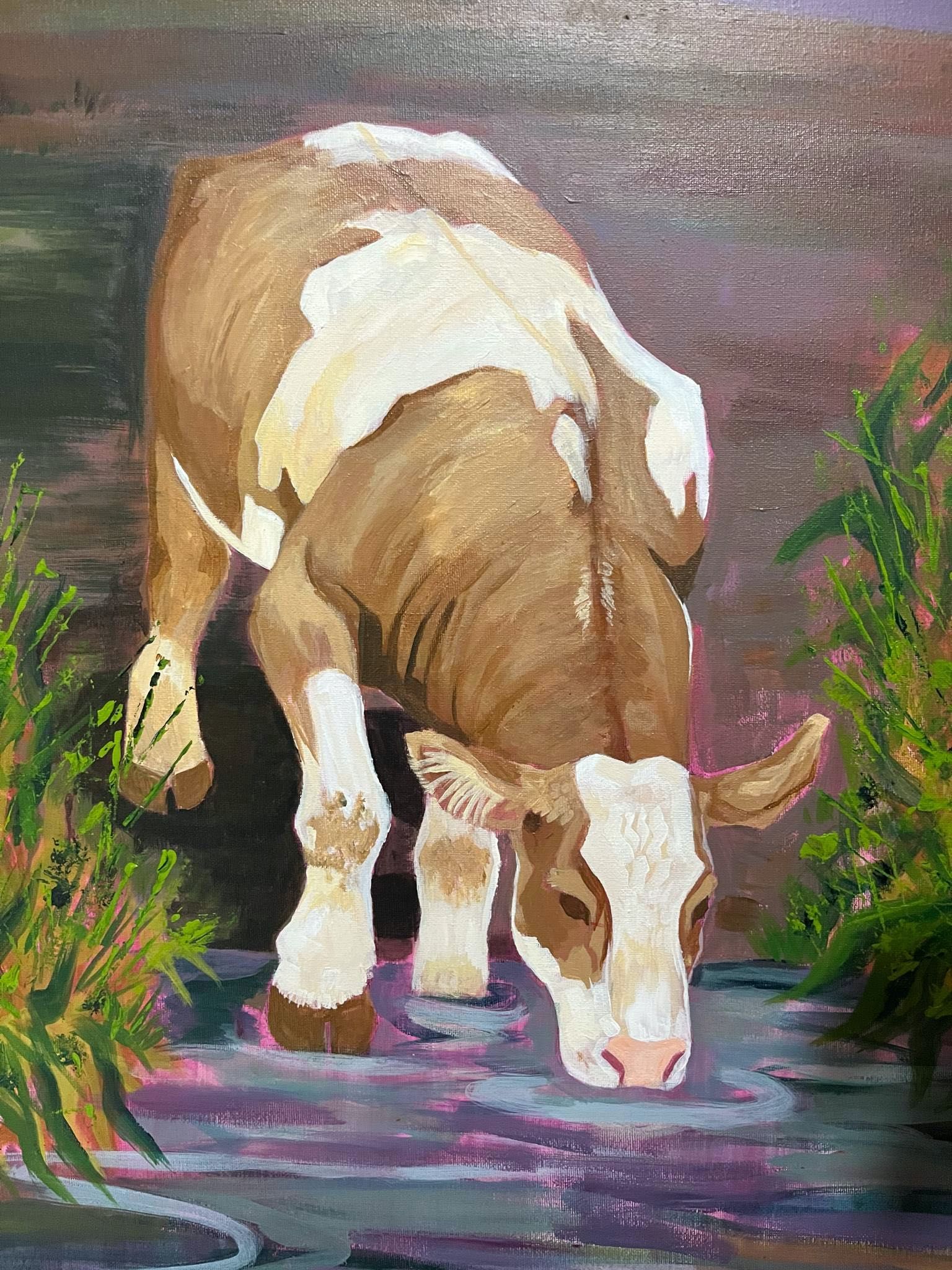 Obraz akrylowy z krową na płótnie 50x70 cm