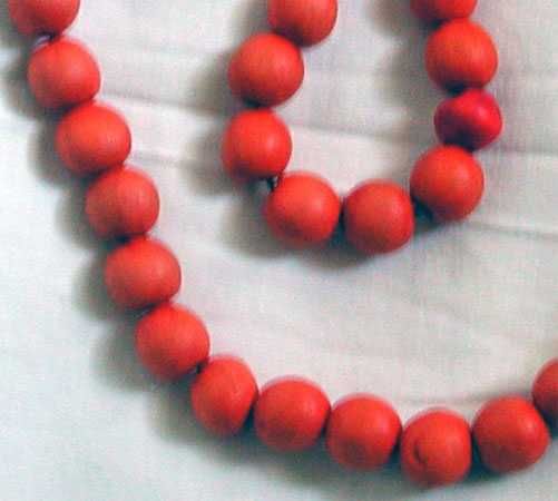 40 Paciorków Korale Boho Okrągłe Pomarańczowe 52 cm Masa plastyczna