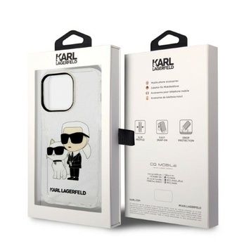 Oryginalne Etui KARL LAGERFELD Gliter Karl&Choupette Iphone 14 Pro