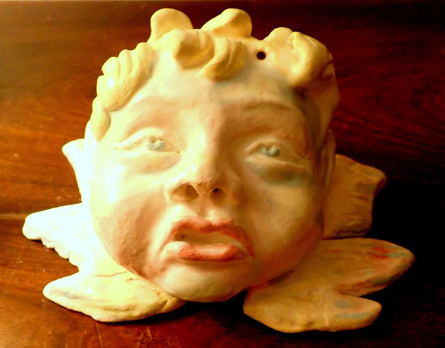 CABEÇA DE ANJO; cerâmica artesanal.