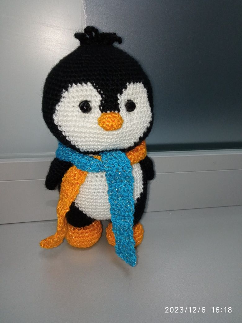 Вязаный новый пингвин 19 см