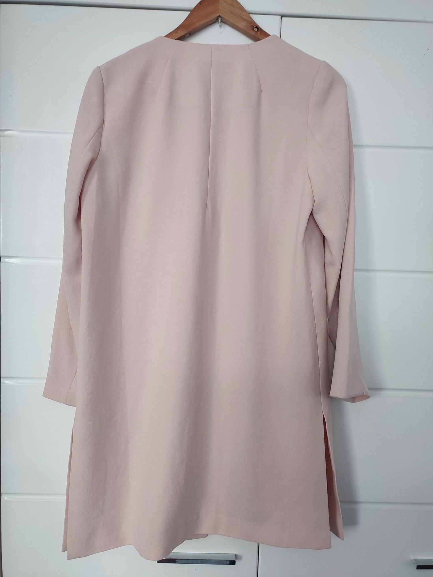 Nowa elegancka marynarka długa pudrowy róż rozmiar 36 H&M