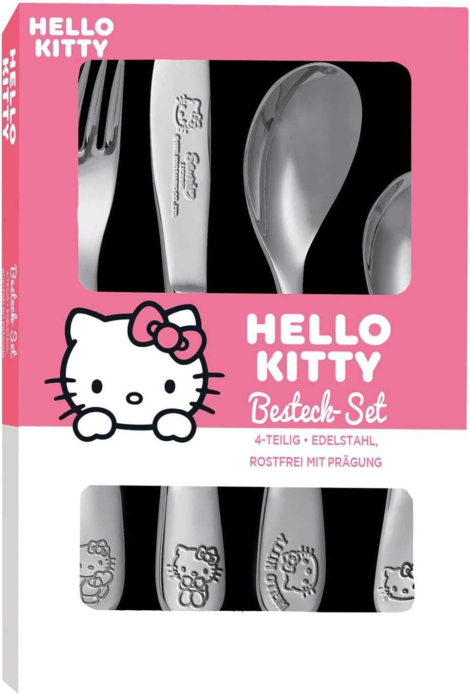 4-częściowy zestaw sztućców Hello Kitty SUPER PREZENT dla dziecka