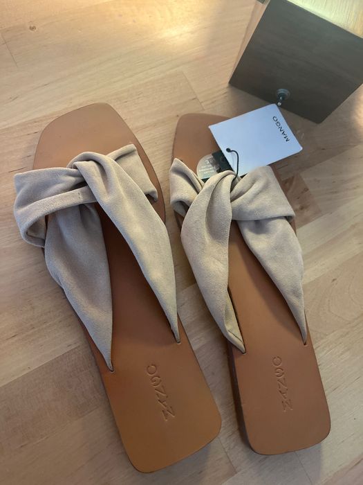 Sandálias Mango – Pele Autêntica – Novas com Etiqueta (Tamanho 38)