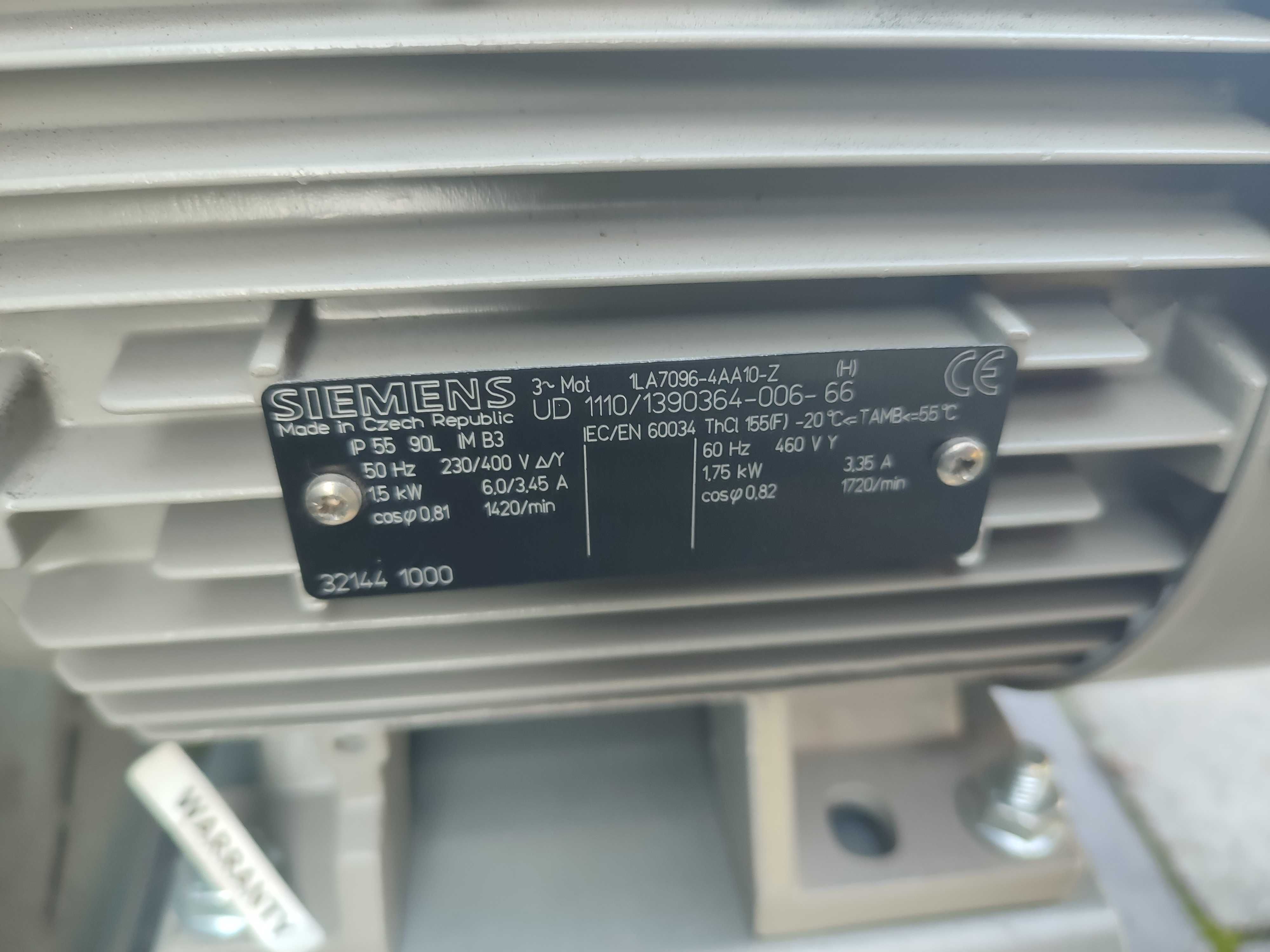 silniki elektryczne wraz z turbinami powietrza wentylatory SIEMENS