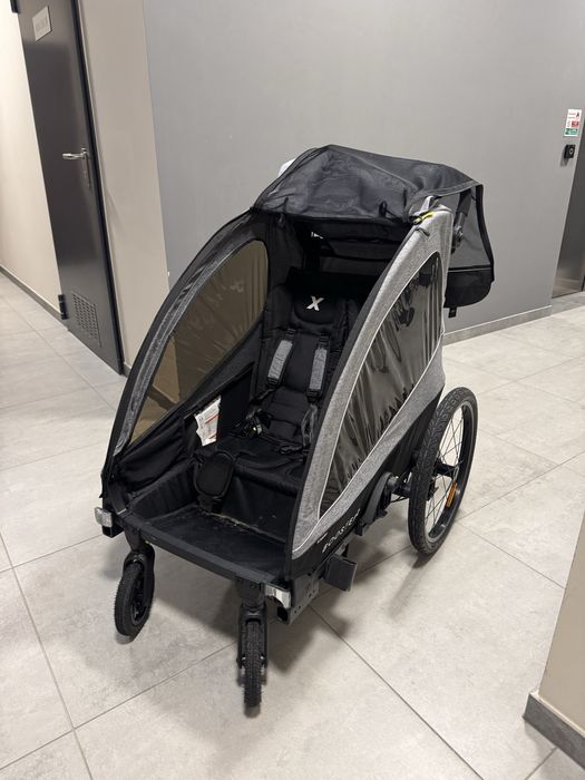 Wózek biegowy podwojny, spacerowy, przyczepka rowerowa.