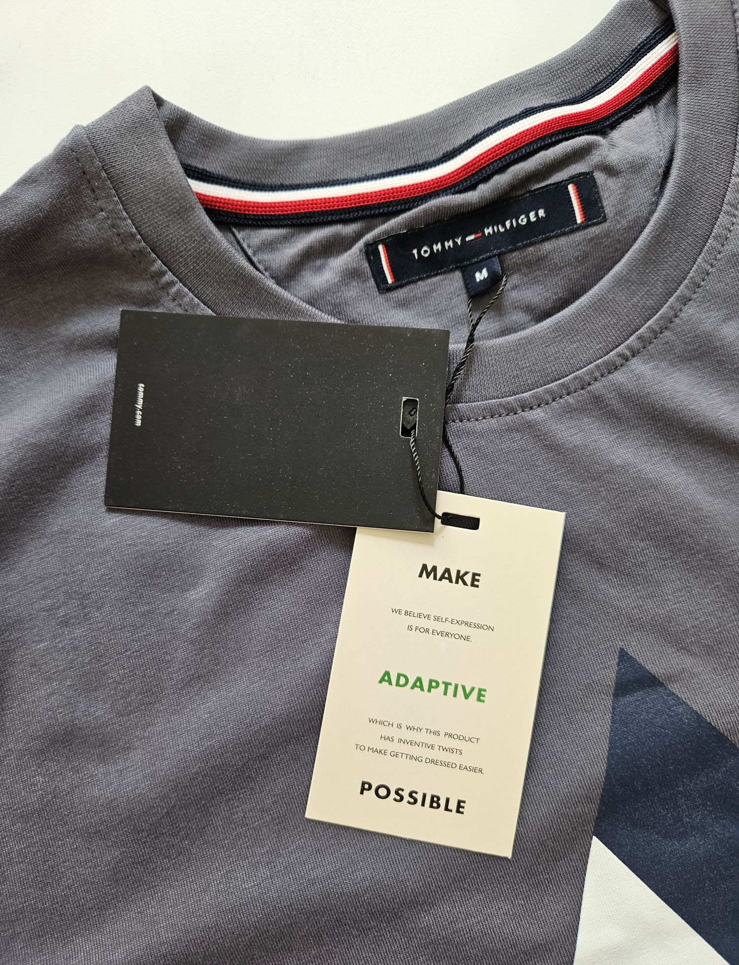 Koszulka męska krótki rękaw T-shirt Tommy Hilfiger M szara nadruk