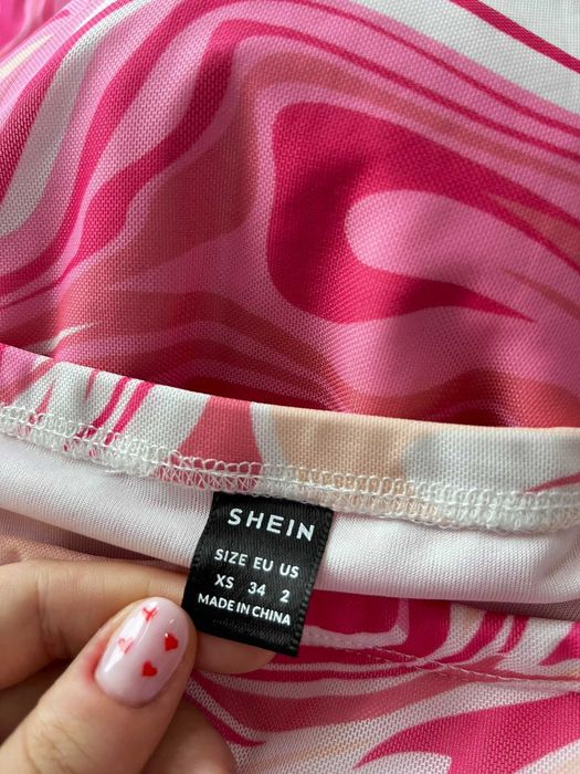 Shein mini spódniczka różowa neonowa xs 34