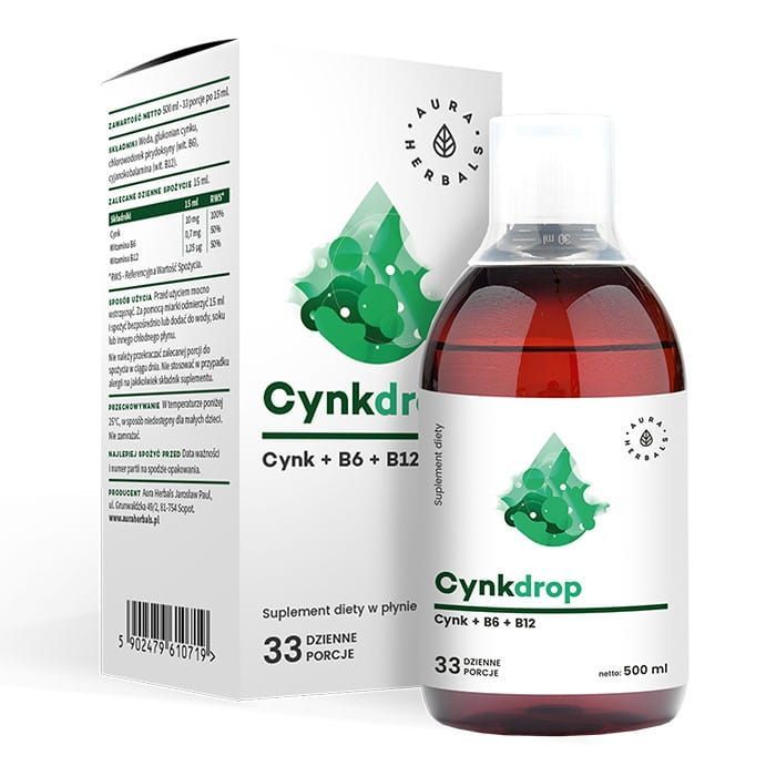 Cynkdrop, cynk + B6 + B12, płyn 500 ml