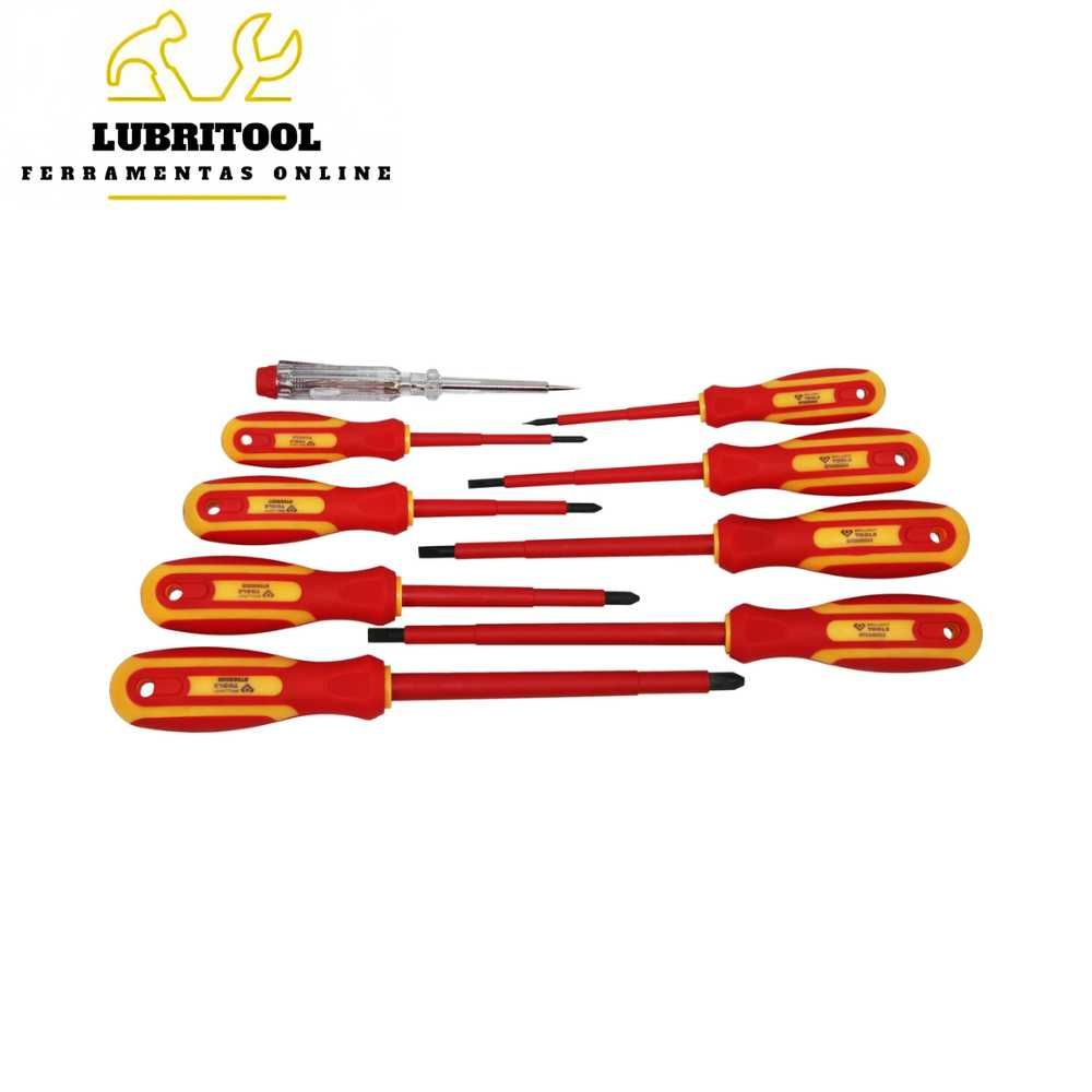 Kit 9Pcs Chaves Isoladas VDE Fenda e PH CT068010 | NOVOS