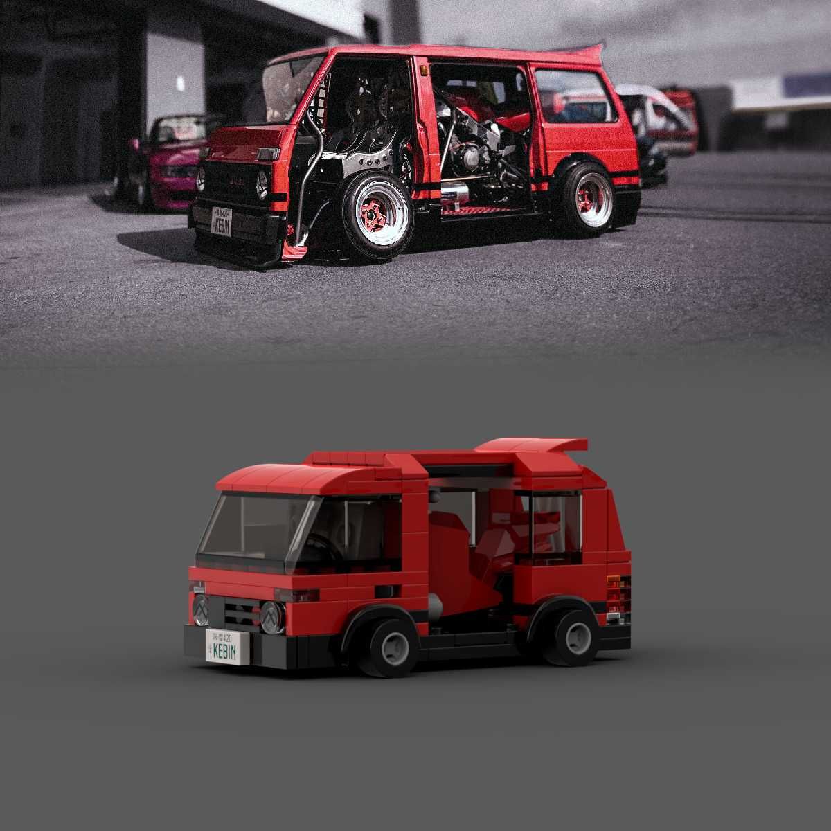 Klocki lego MOC Nightride Kevin Daihatsu Hijet