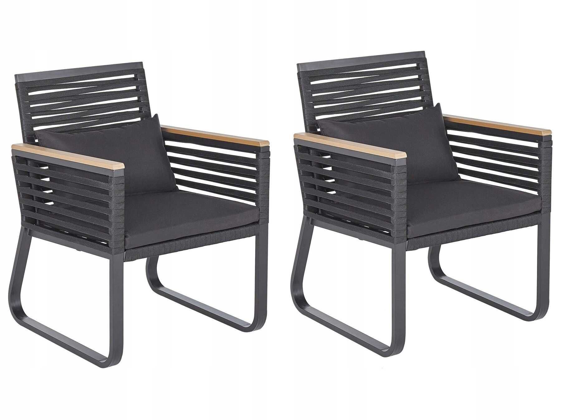 Zestaw 2 krzeseł ogrodowych czarny CANETTO D235