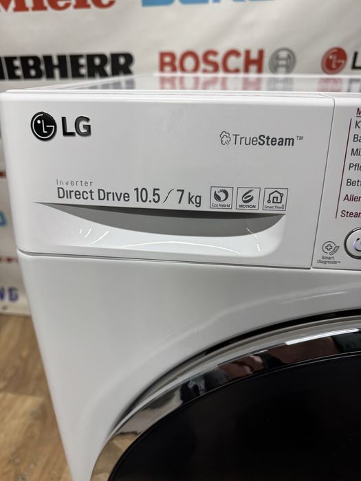 LG 10.5/7 пральна машина з функцією сушки. Wifi , пар.