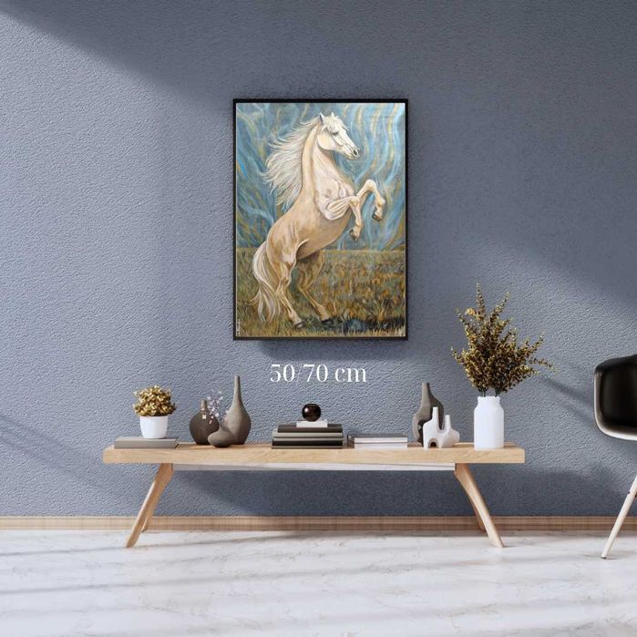 Оригінальна картина “Нескорений” Акрил 50×70  Авторська робота, кінь